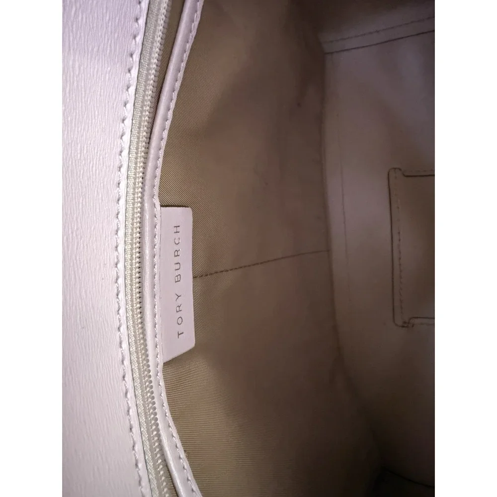 Tory Burch Parker Tote Pink Leather Bag Purse Classic Preppy Zip Top‎